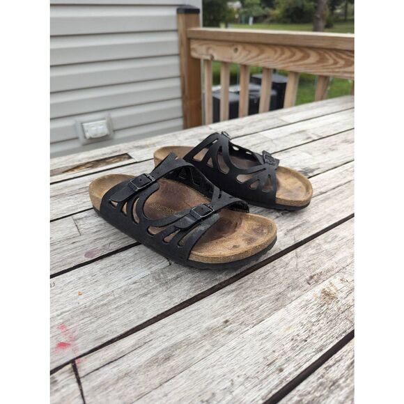 Birkenstock Shoes - Birkenstock Palermo sandals women's size 6 (37) black double strap comfort